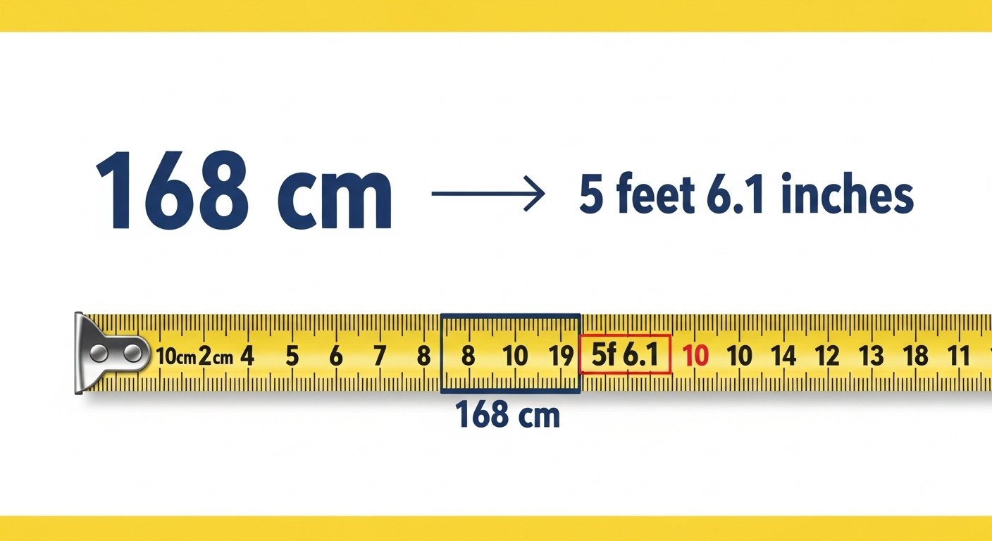 168 cm in feet