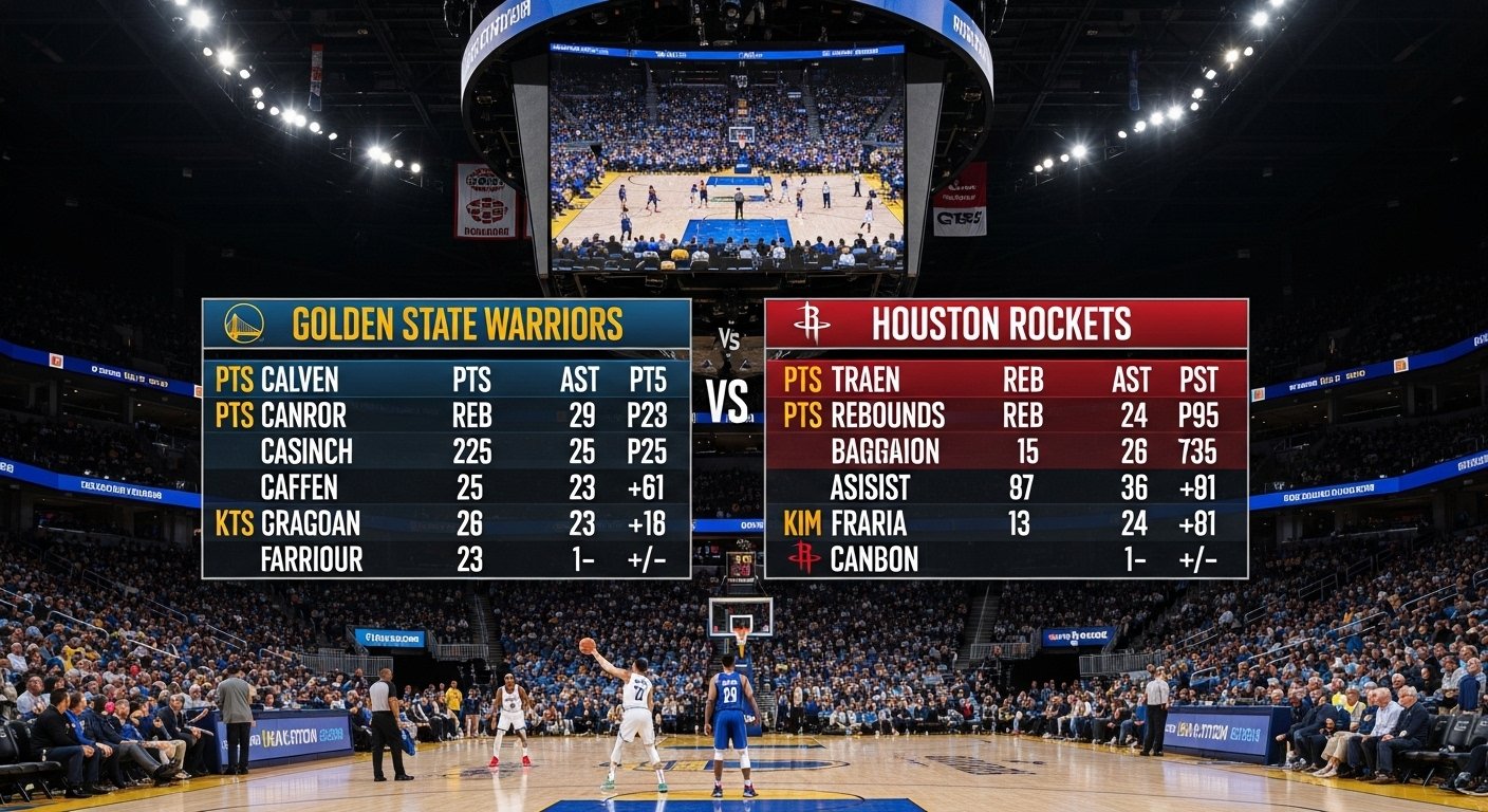 golden state warriors vs houston rockets match player stats