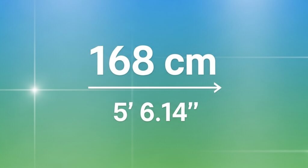 168 cm in feet