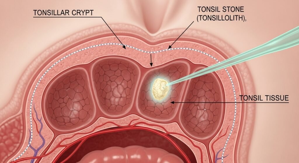 how to remove tonsil stones you can't see