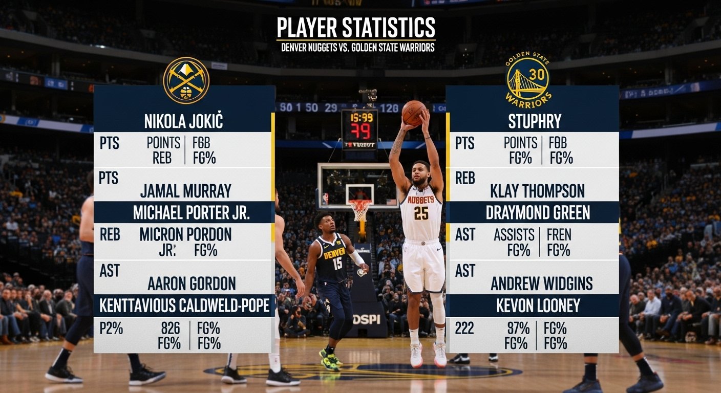 denver nuggets vs golden state warriors match player stats